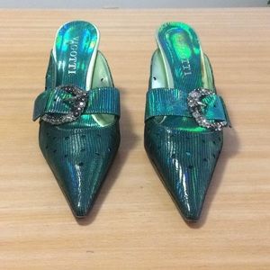 Vigotti iridescent mermaid color mule heels